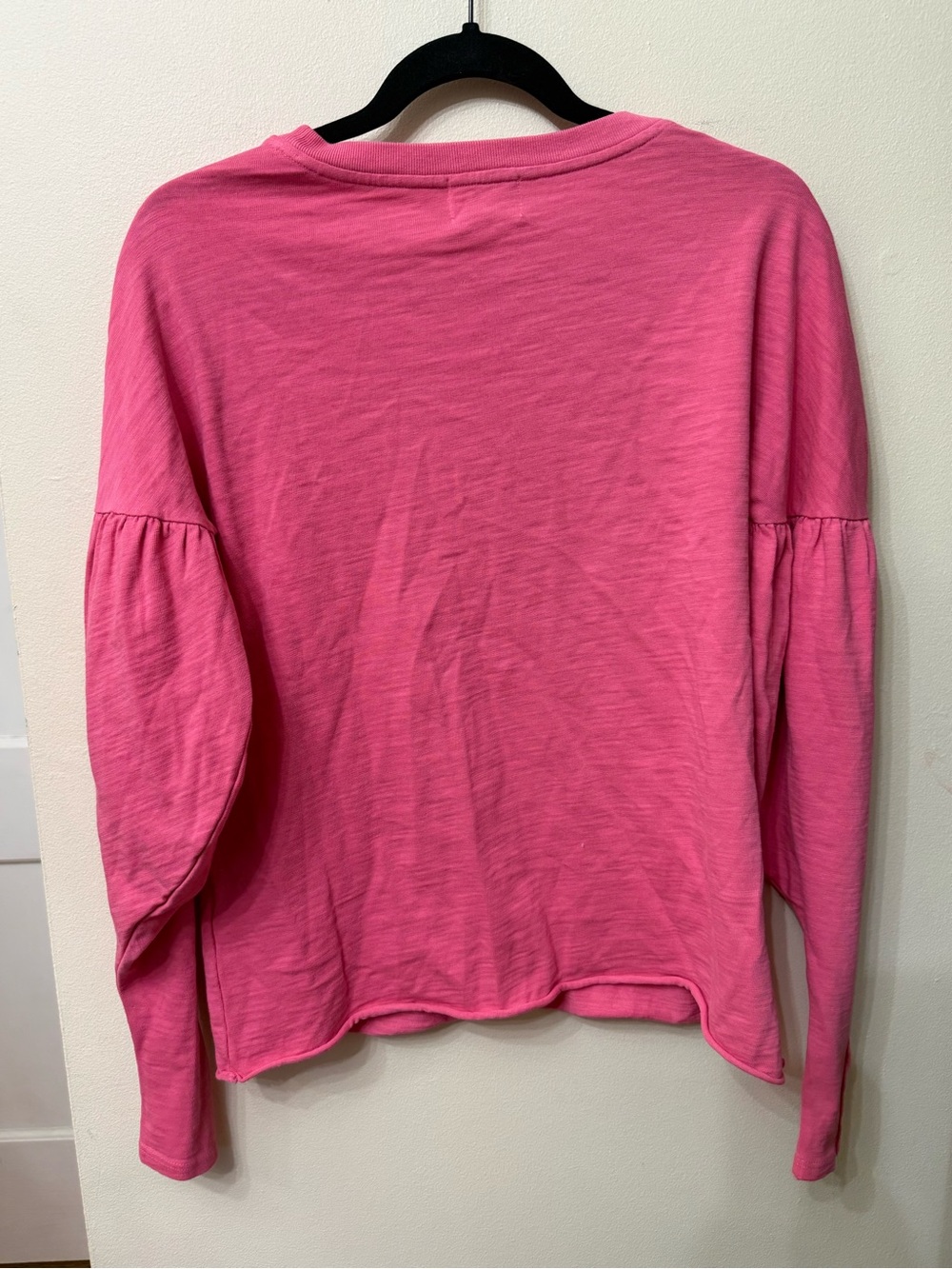 NWT Nation LA S Oversized Long Sleeve Crewneck Puffed Sleeves Gold Raw Modern - Picture 5 of 9